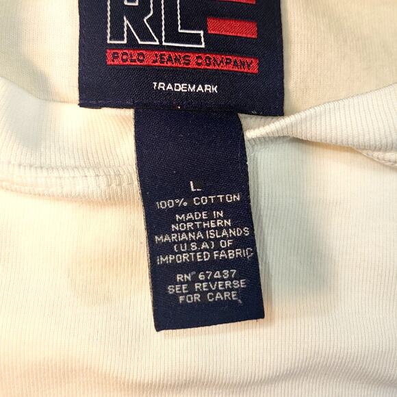 Vintage RL Polo Jeans Co. by Ralph Lauren White Spell-Out Graphic T-Shirt USA L - Picture 6 of 6